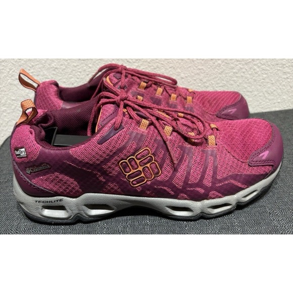 Columbia Outdry Womens Hiking Shoes Outdoor Waterproof Sz 9 Maroon - Picture 6 of 7